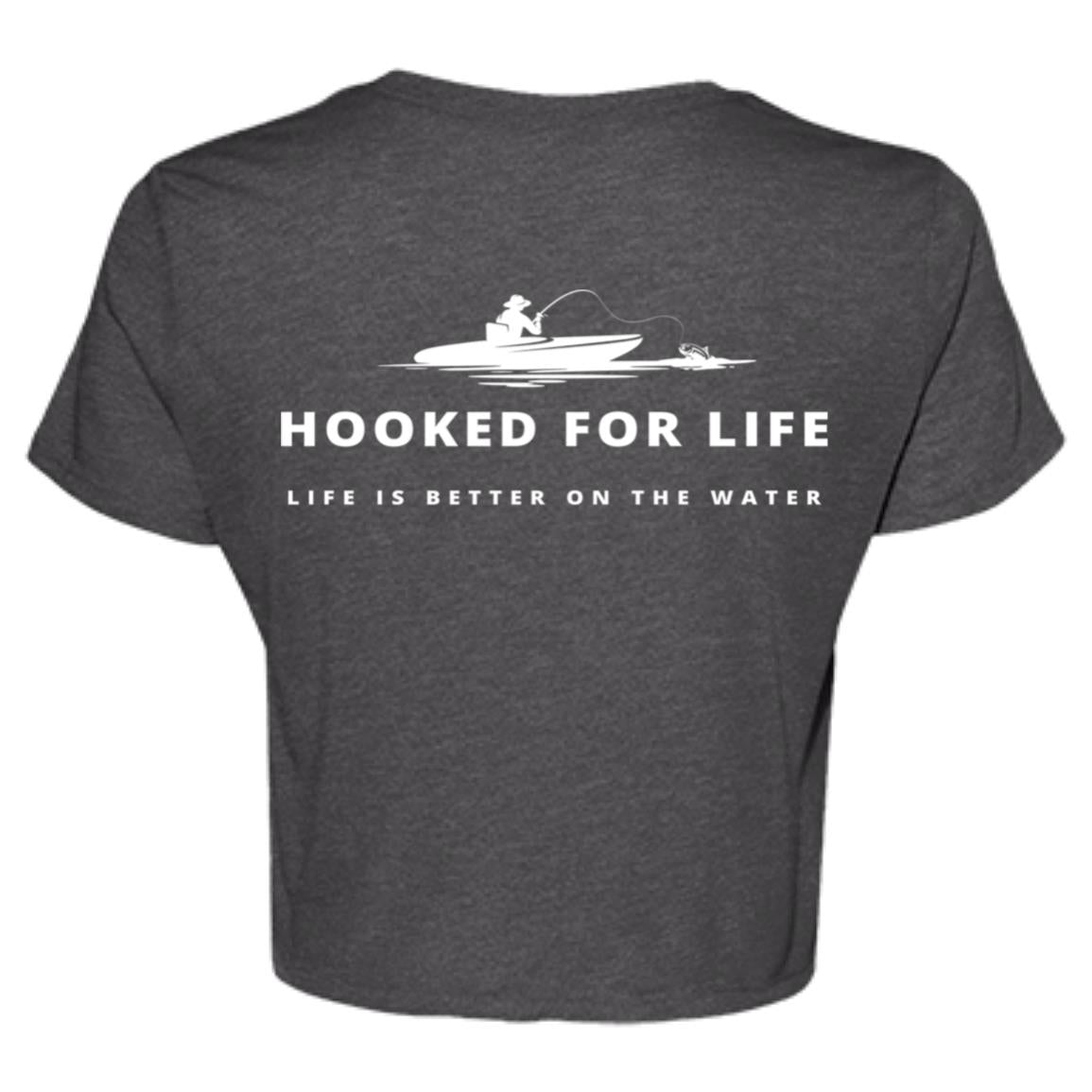 Hooked For Life Ladies' Flowy Cropped Tee