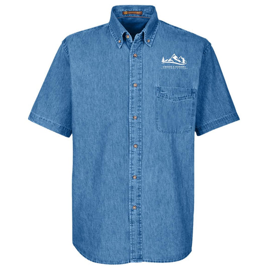 Harriton Mens Short Sleeve Denim Shirt