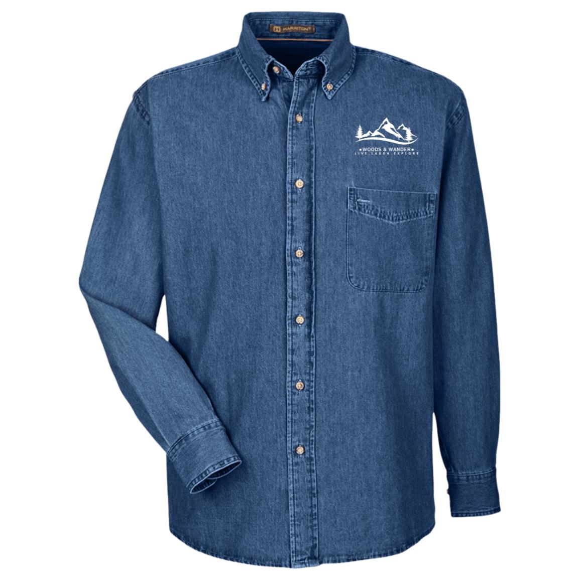 Harriton Mens Long Sleeve Denim Shirt