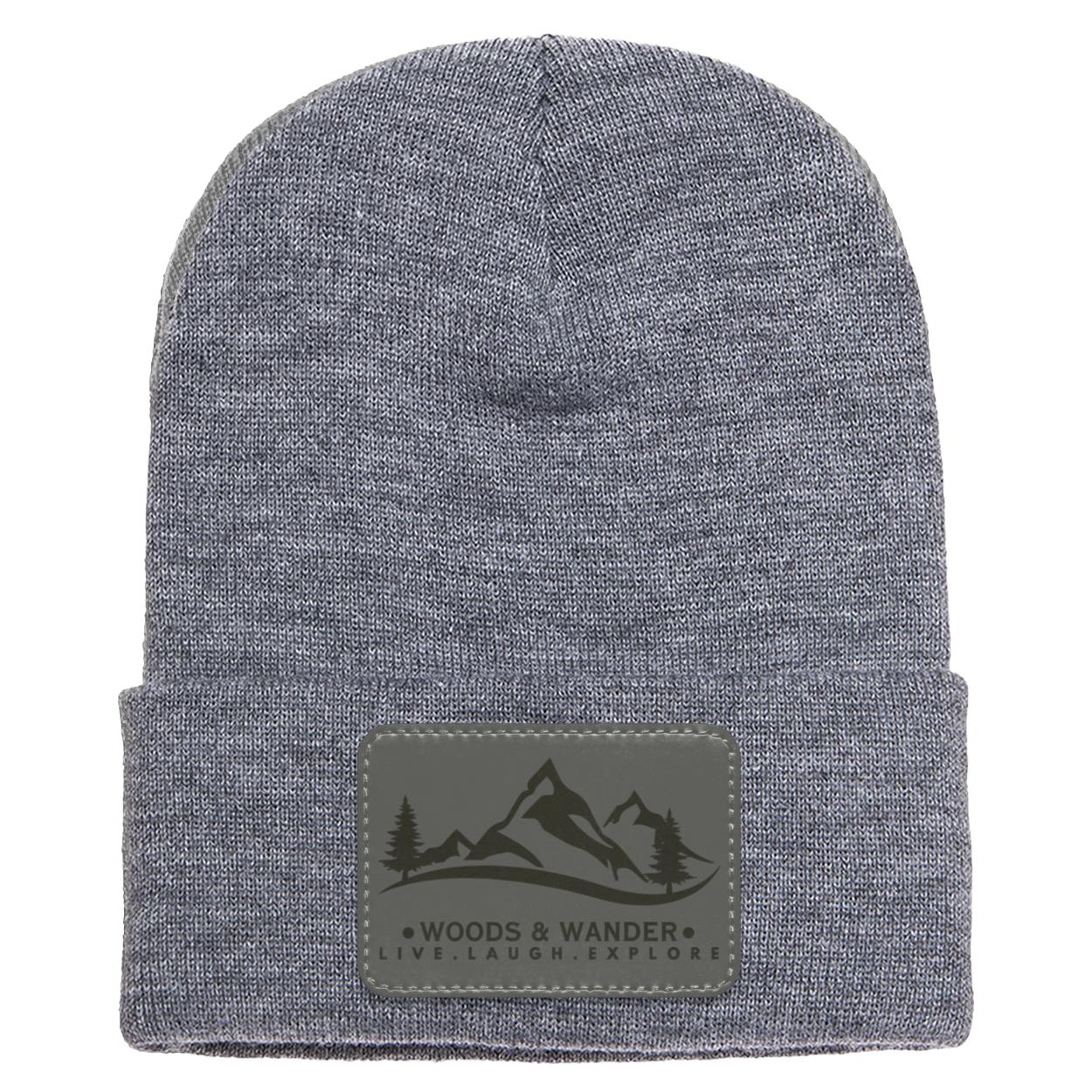 Grey Logo Adult Cuffed Knit Beanie