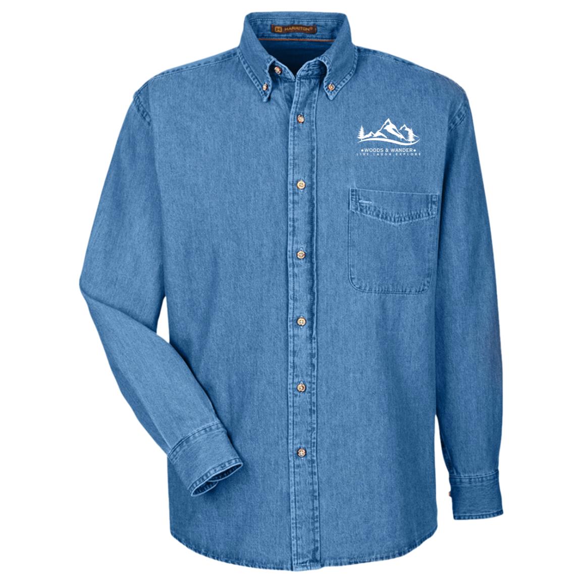 Harriton Mens Long Sleeve Denim Shirt