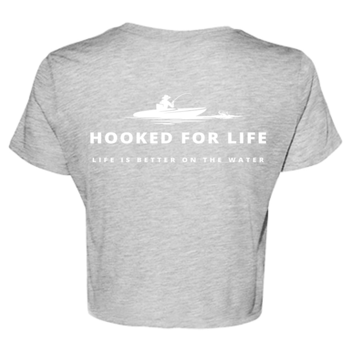 Hooked For Life Ladies' Flowy Cropped Tee