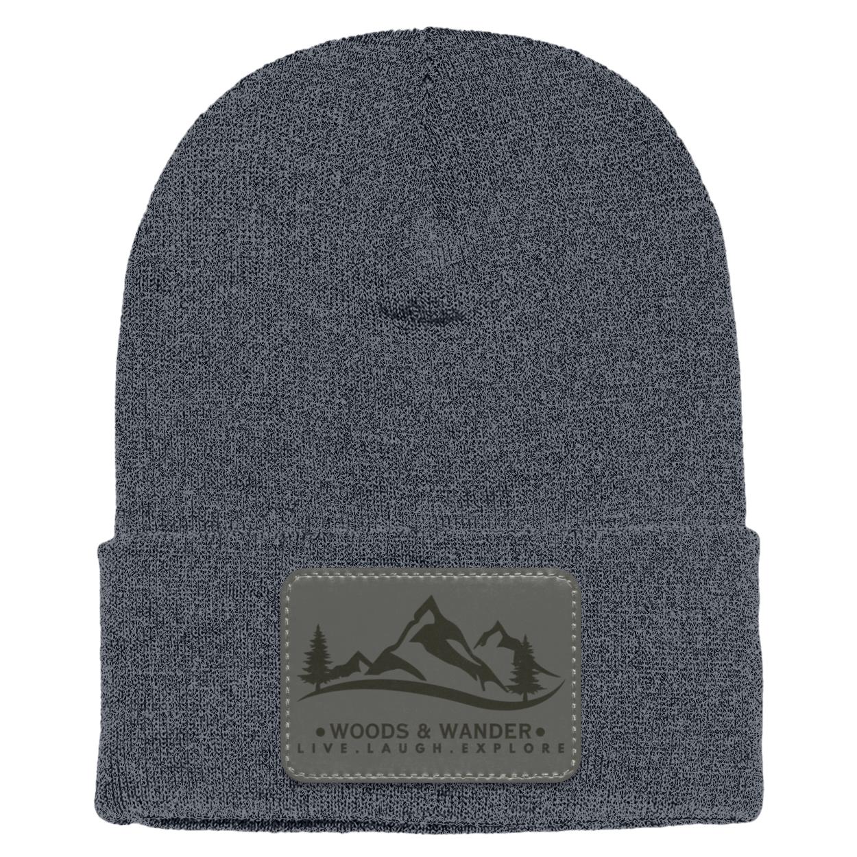 Grey Logo Adult Cuffed Knit Beanie