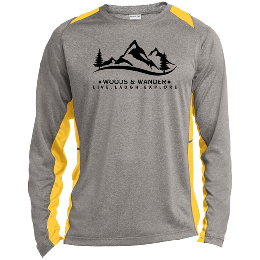 Long Sleeve Heather Colorblock Performance Tee