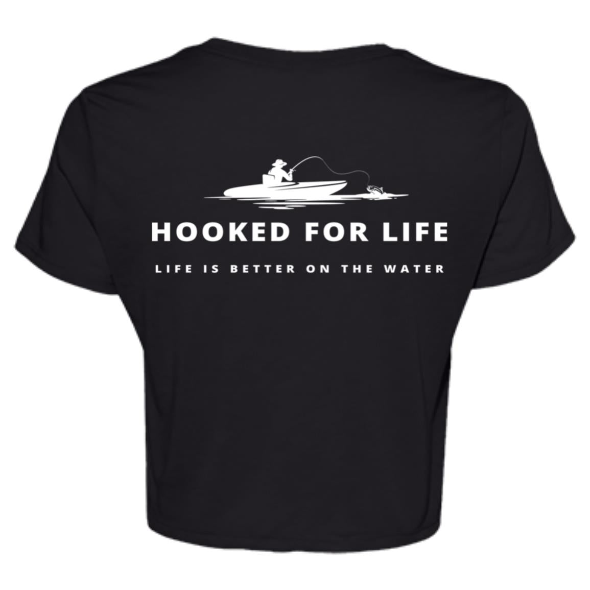 Hooked For Life Ladies' Flowy Cropped Tee