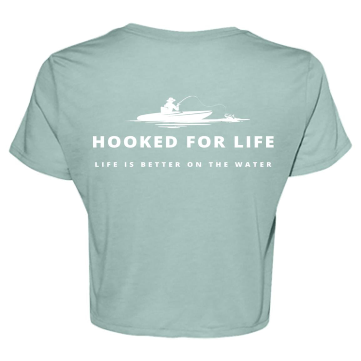 Hooked For Life Ladies' Flowy Cropped Tee