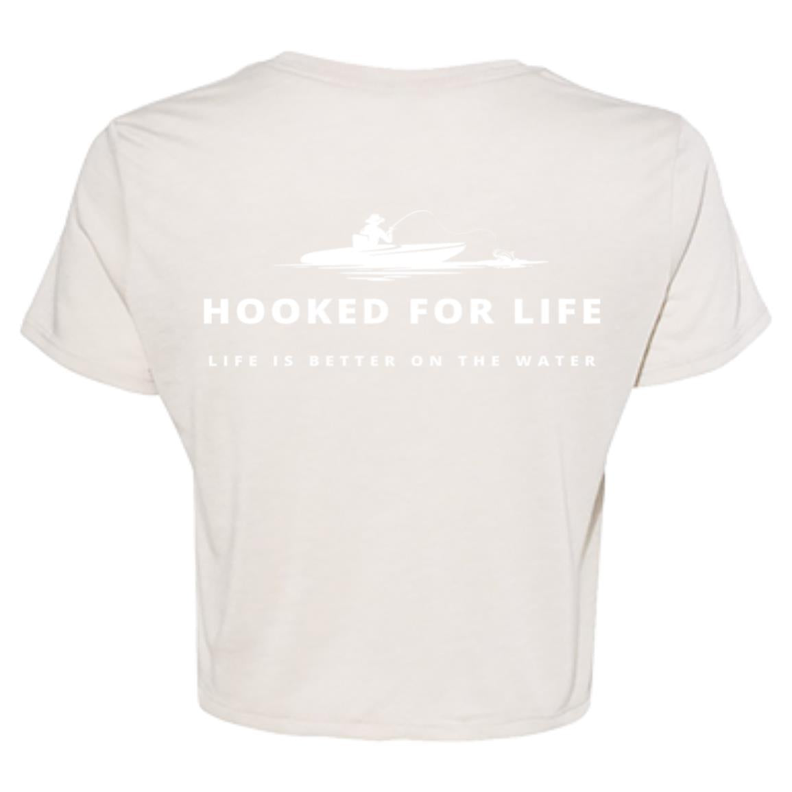 Hooked For Life Ladies' Flowy Cropped Tee