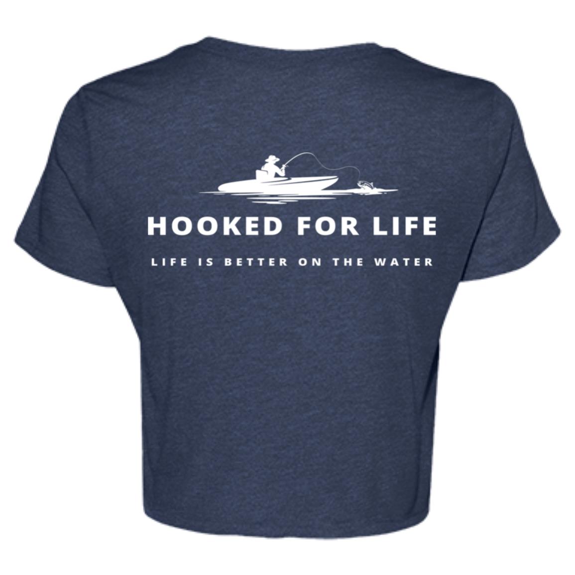 Hooked For Life Ladies' Flowy Cropped Tee