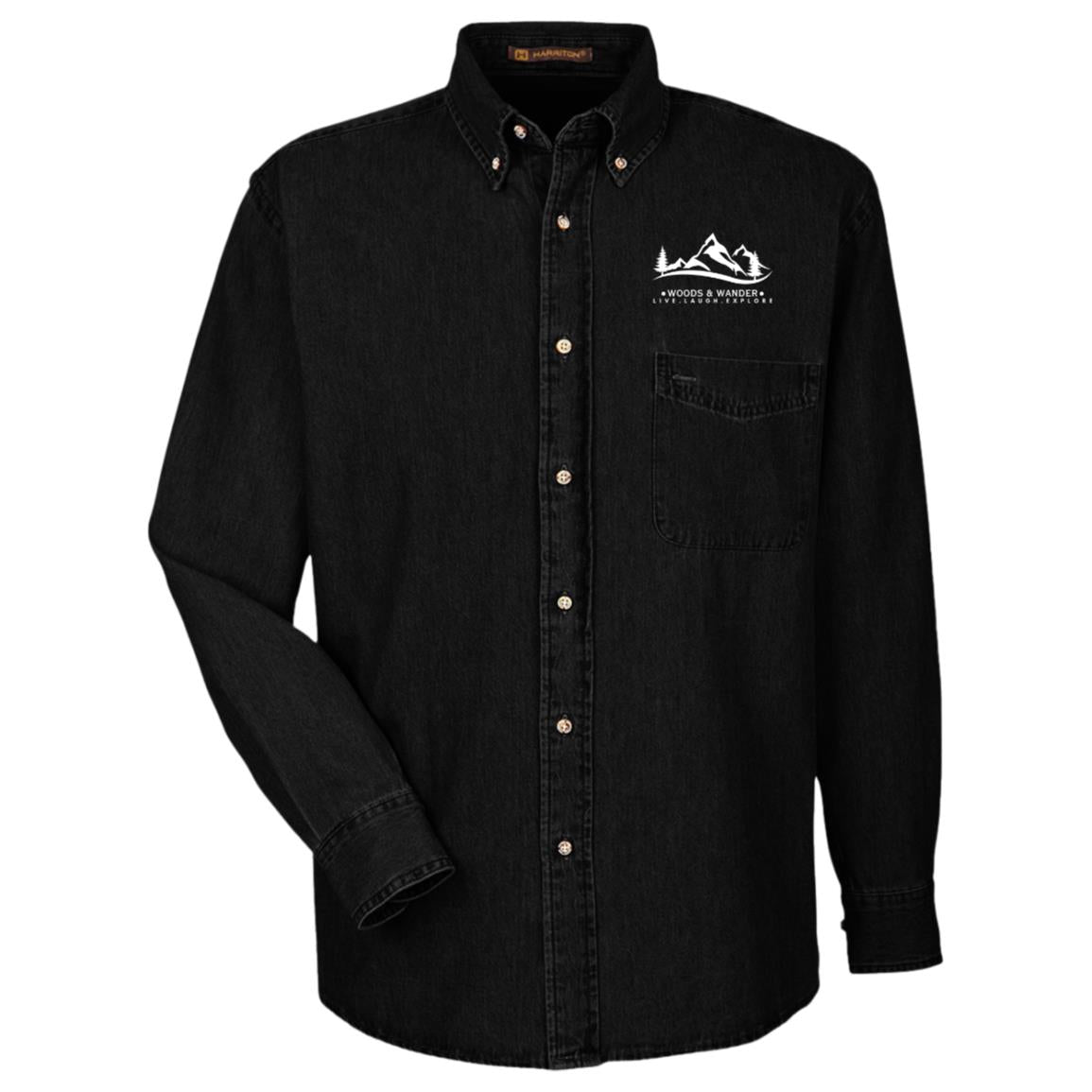 Harriton Mens Long Sleeve Denim Shirt